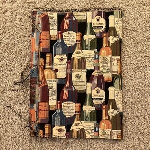 Wine Bottle print upholstery fabric for crafting sewing 68 in x 24 in one piece